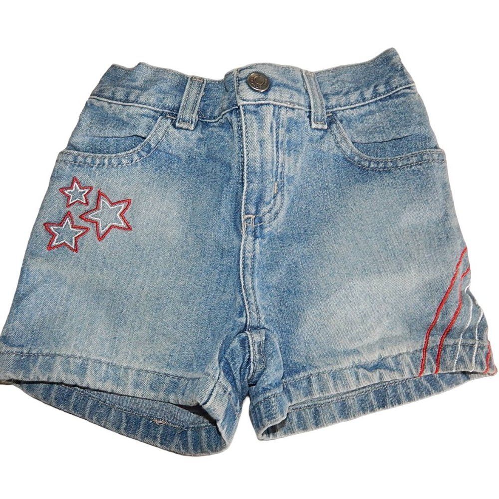 Sonoma toddler girls 4T vintage embroidered 100% cotton denim shorts